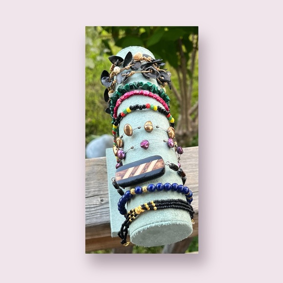 Retro Bracelets Colourful Gemstone Boho Jewelry Lot - Picture 7 of 13